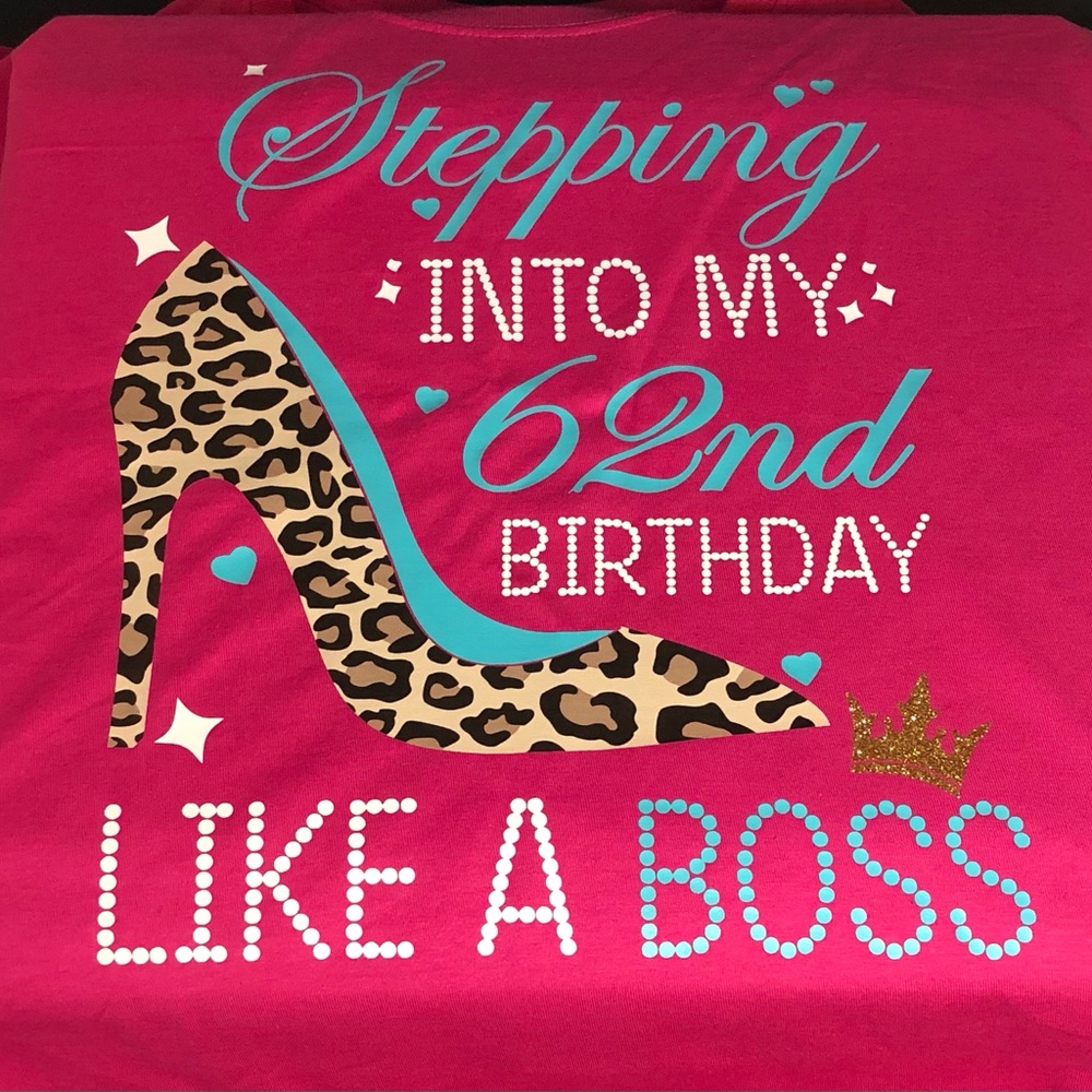 Pink Custom 62nd Birthday TShirt 3XL